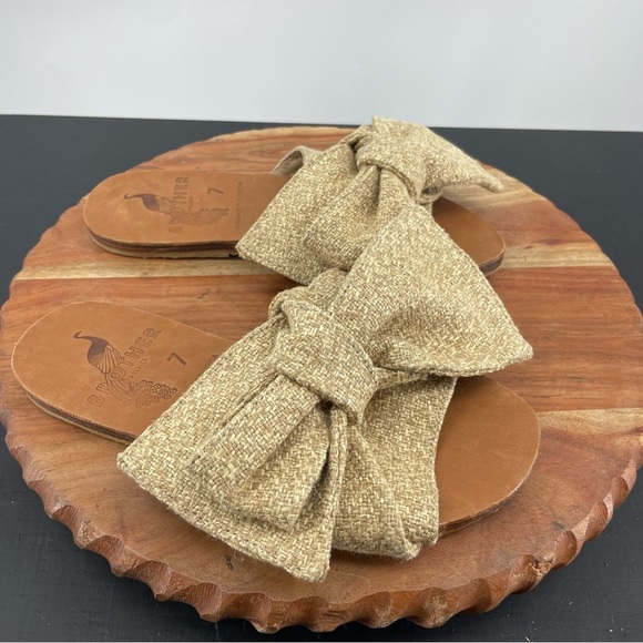 Brother Vellies burkina natural burlap leather sandals size 7 - Picture 2 of 6